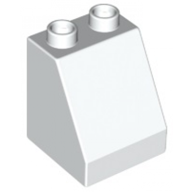 white duplo brick 2 x 2 x 2 slope 54