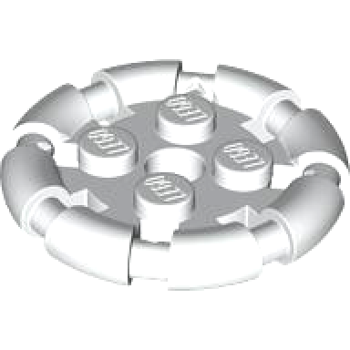 white plate modified 2 x 2 with bar frame round