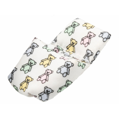 white belville cloth pouch baby with teddy bears pattern