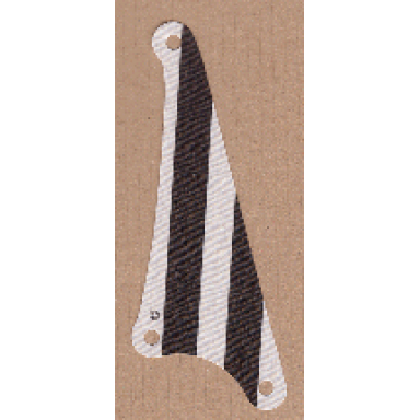 white cloth sail triangular small with black stripes pattern