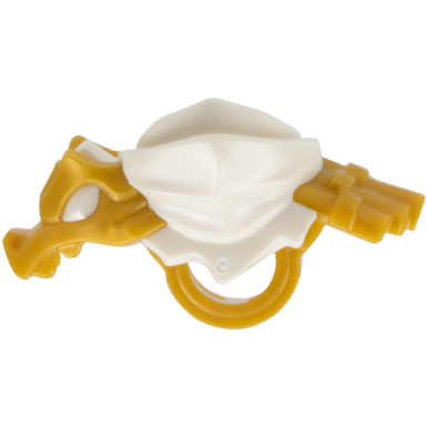 white minifigure armor shoulder pads and scarf with molded pearl gold dragon head tail and scabbard for 2 katanas pattern