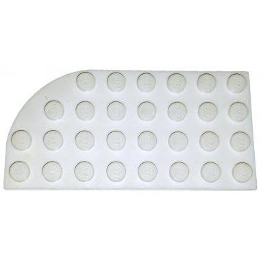 white plate round curved 4 x 8 left
