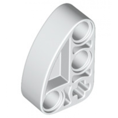 white technic liftarm modified l-shape quarter ellipse thick 2 x 3
