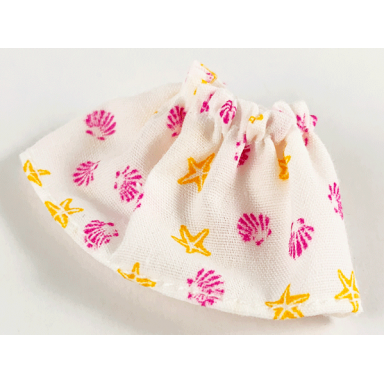 white belville clothes skirt short clam and starfish pattern adult