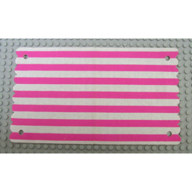 white belville roof cloth with dark pink stripes pattern