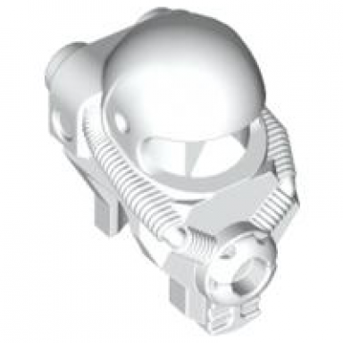 white minifigure headgear helmet with 2 studs on back