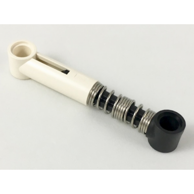 white technic shock absorber 6.5l with black piston rod - hard spring tight coils in middle