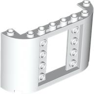 white panel 2 x 8 x 4 with 2 x 3 1 3 cutout with 4 studs on each side