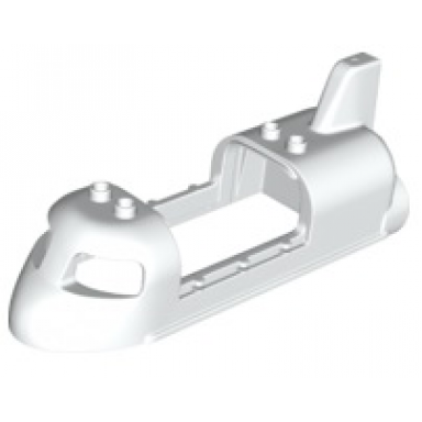 white duplo space shuttle fuselage upper with tail