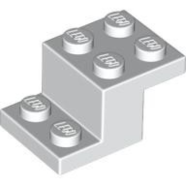 white bracket 3 x 2 x 1 1 3 with bottom stud holder