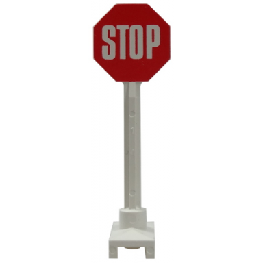 white road sign octagon with stop sign pattern