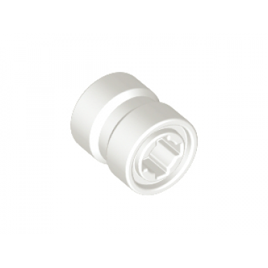 white wheel 8mm d x 9mm for slicks hole notched for wheels holder pin reinforced back