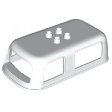white duplo car body bus small top section with 2 windows on sides