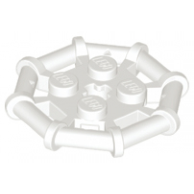 white plate modified 2 x 2 with bar frame octagonal reinforced completely round studs
