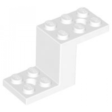 white bracket 5 x 2 x 2 1 3 with 2 holes and bottom stud holder