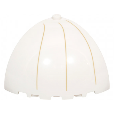 white brick round corner 5 x 5 x 3 1 3 dome top with tan lines pattern model right side