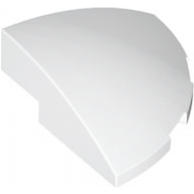 white slope curved 3 x 3 corner round