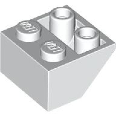 white slope inverted 45 2 x 2 with hollow round bottom tube