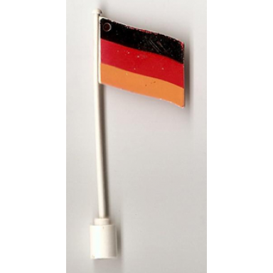 white flag on flagpole wave with germany pattern - no bottom lip