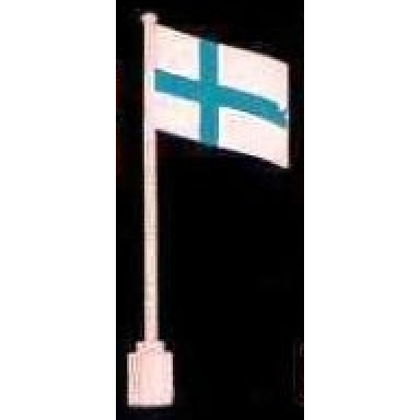 white flag on flagpole wave with finland pattern - no bottom lip