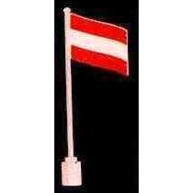 white flag on flagpole wave with austria pattern - no bottom lip