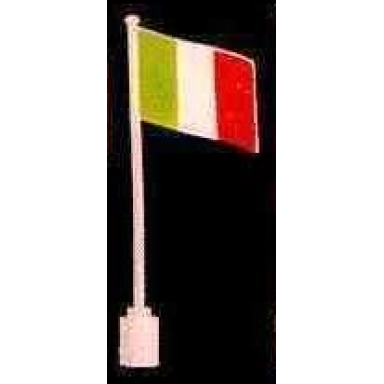 white flag on flagpole wave with italy pattern - no bottom lip