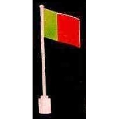 white flag on flagpole wave with portugal pattern - no bottom lip