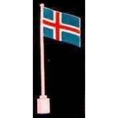 white flag on flagpole wave with iceland pattern - no bottom lip