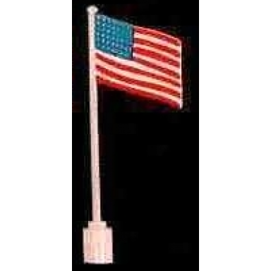 white flag on flagpole wave with united states 48 stars pattern - no bottom lip