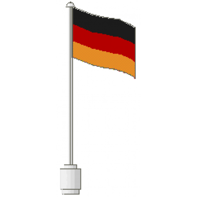 white flag on flagpole wave with germany pattern