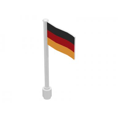 white flag on flagpole wave with germany pattern ridged flagpole