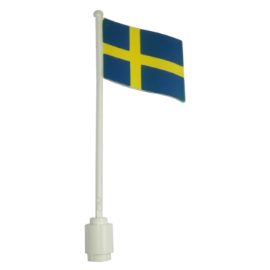 white flag on flagpole wave with sweden pattern