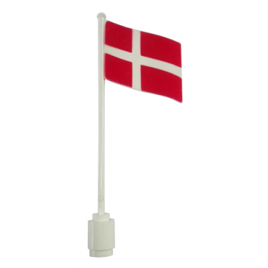 white flag on flagpole wave with denmark pattern