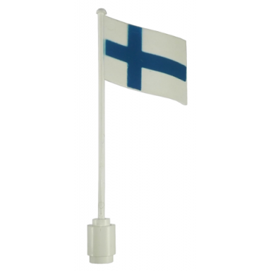 white flag on flagpole wave with finland pattern