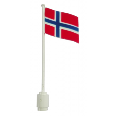 white flag on flagpole wave with norway pattern