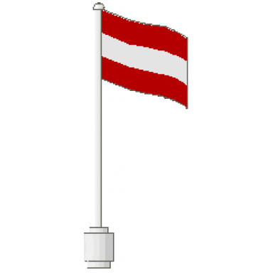 white flag on flagpole wave with austria pattern