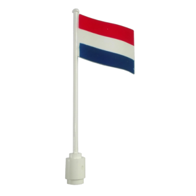 white flag on flagpole wave with netherlands pattern