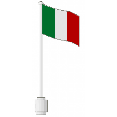 white flag on flagpole wave with italy pattern