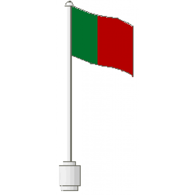 white flag on flagpole wave with portugal pattern