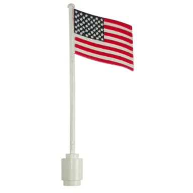 white flag on flagpole wave with united states 50 stars pattern