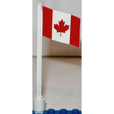 white flag on flagpole wave with canada pattern ridged flagpole