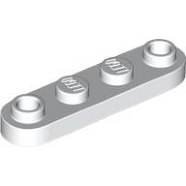 white plate round 1 x 4 with 2 open studs