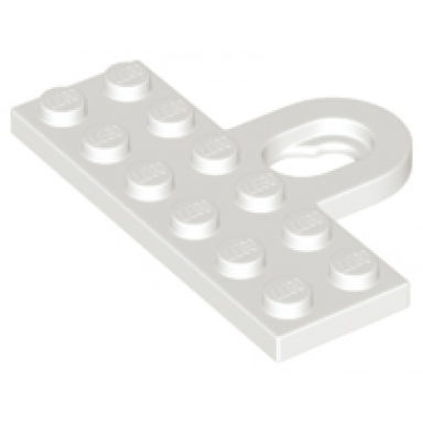white plate modified 2 x 6 with coupling female
