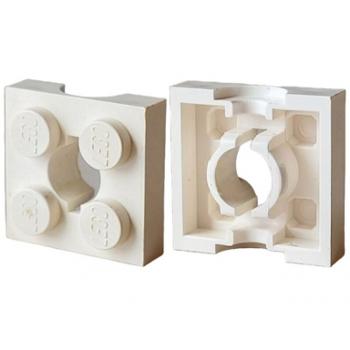 white arm holder brick 2 x 2 - top part with round hole homemaker figure maxifigure torso