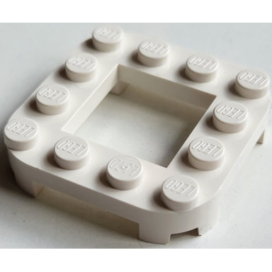 white plate modified 4 x 4 with rounded corners 4 feet and 2 x 2 cutout
