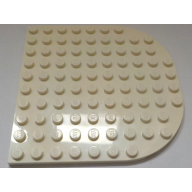 white plate round 10 x 10 rounded end