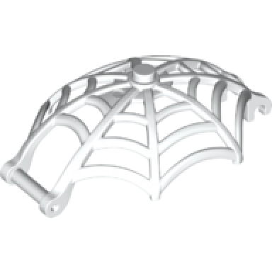white minifigure weapon spider web large hemisphere shape with bar handle and clips