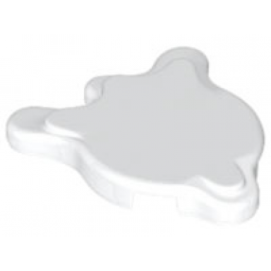 white tile round 2 x 2 splat with side extensions
