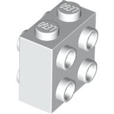 white brick modified 1 x 2 x 1 2 3 with studs on sides
