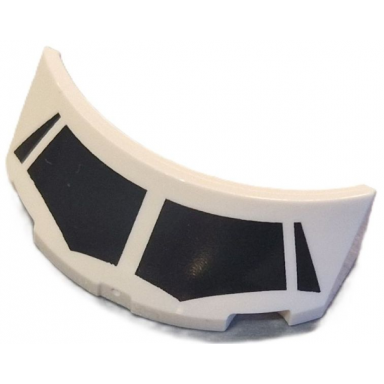 white windscreen 2 x 4 x 1 curved with black windows pattern